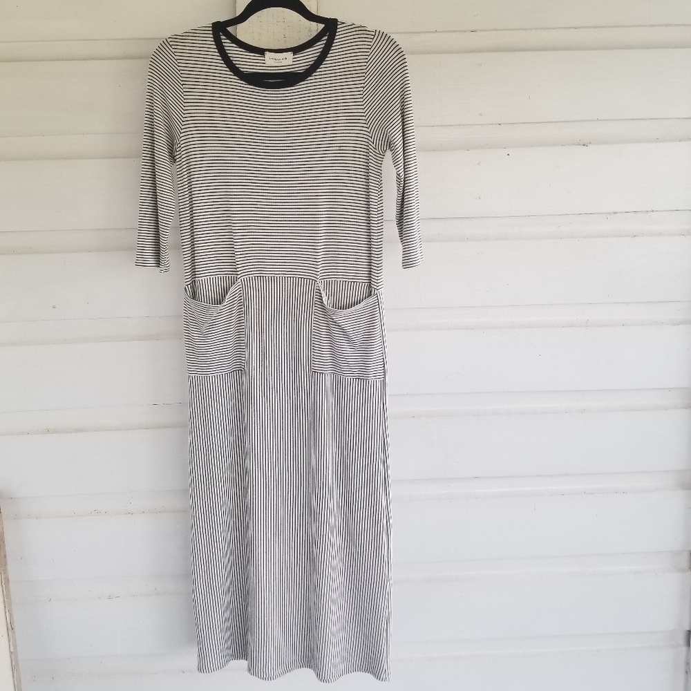 NWT Orange Creek | Black White Midi Dress Size S